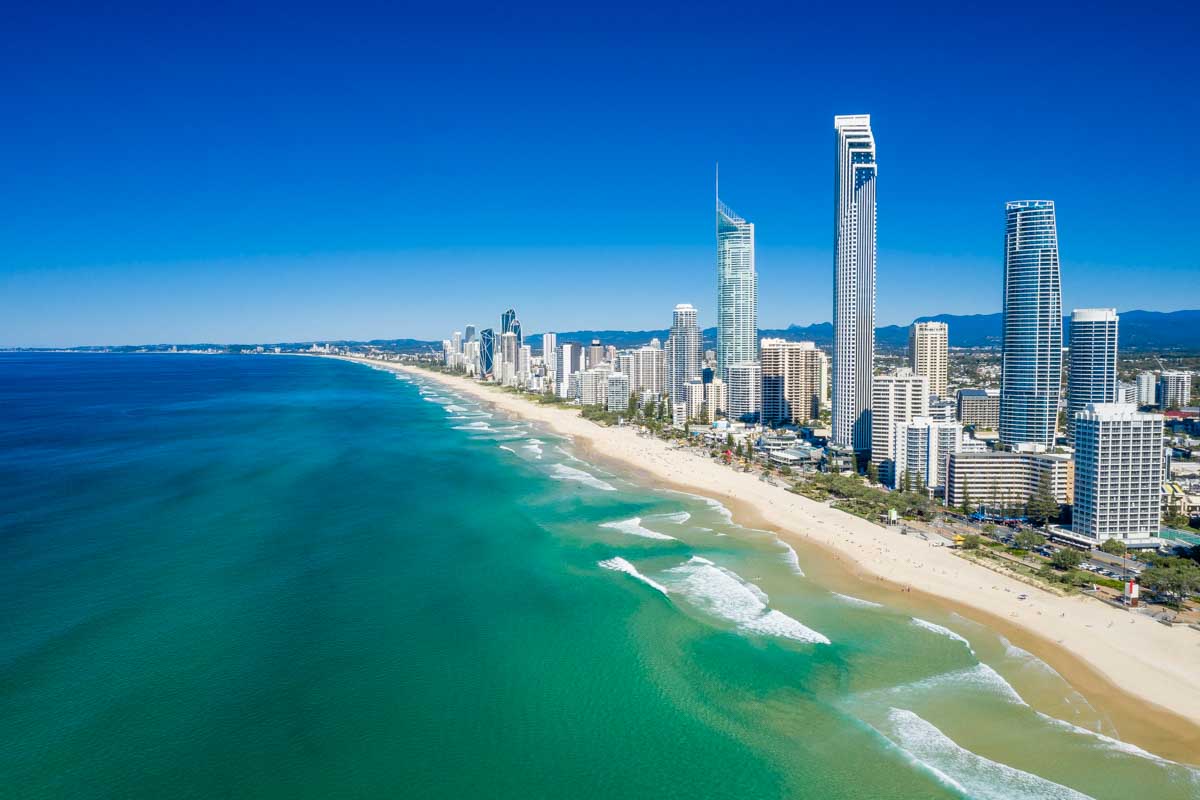 View of the Gold Coast cityscape in Australia