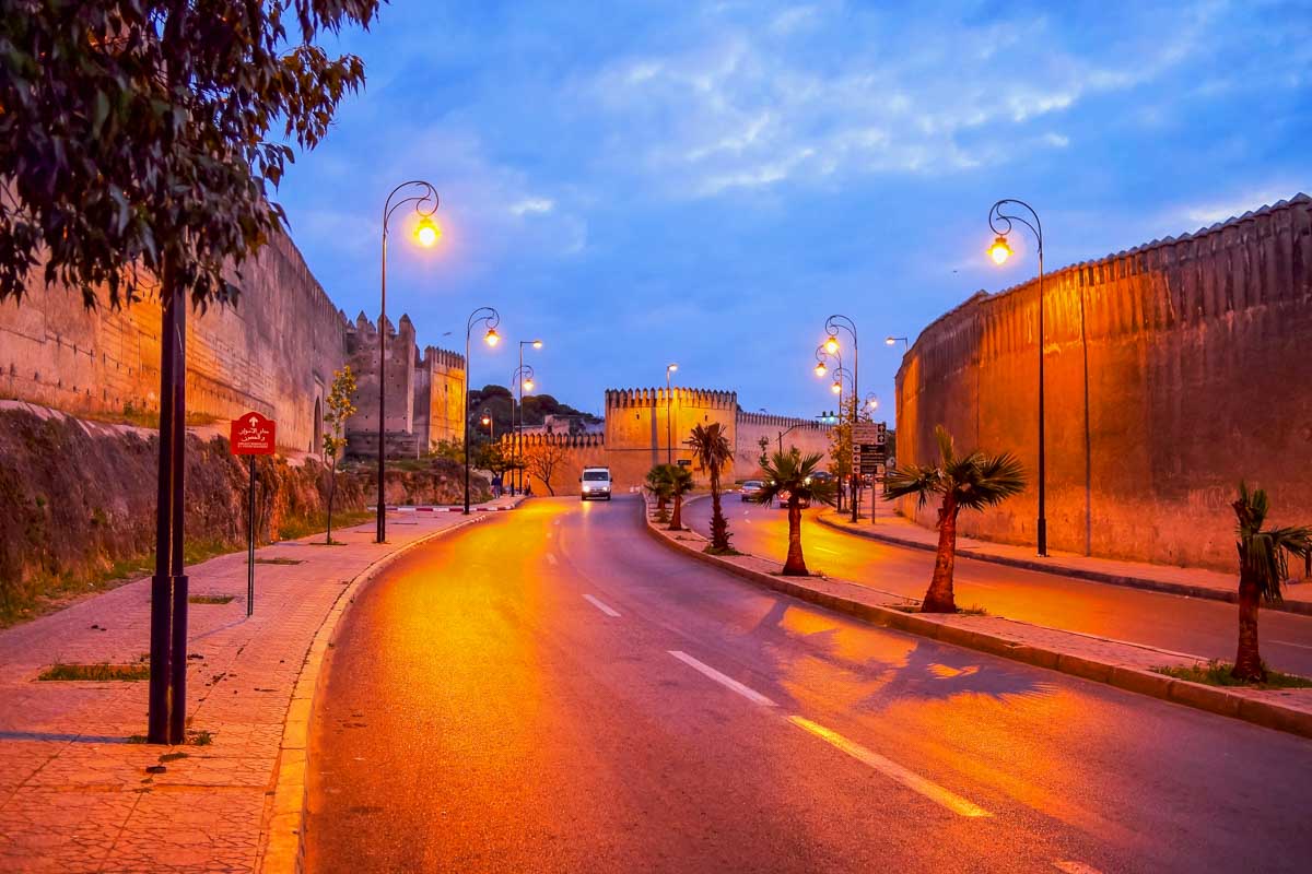 Walls of Fes, Morocco at night