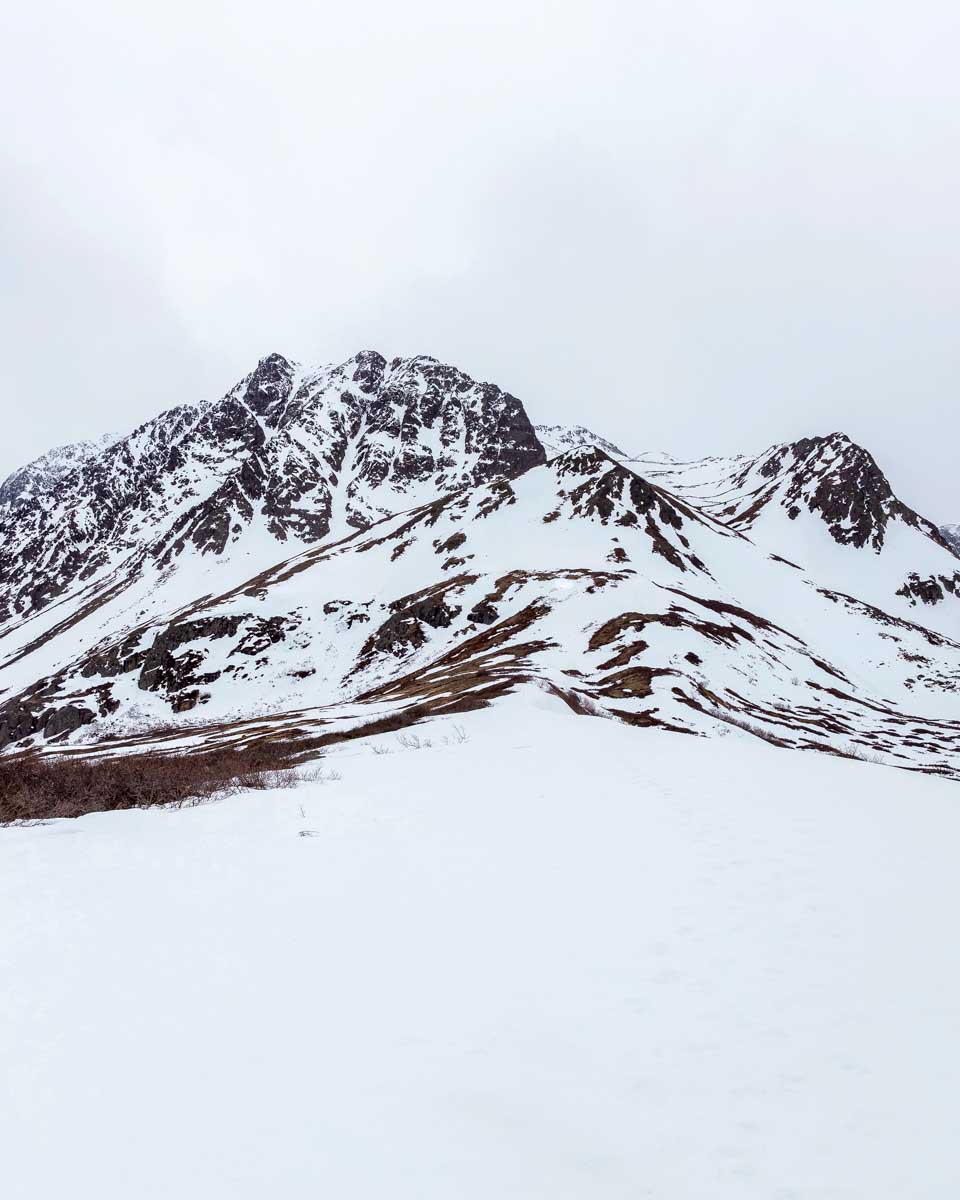 chugach state park seen while on a snow shoe tour from Anchorage Alaska