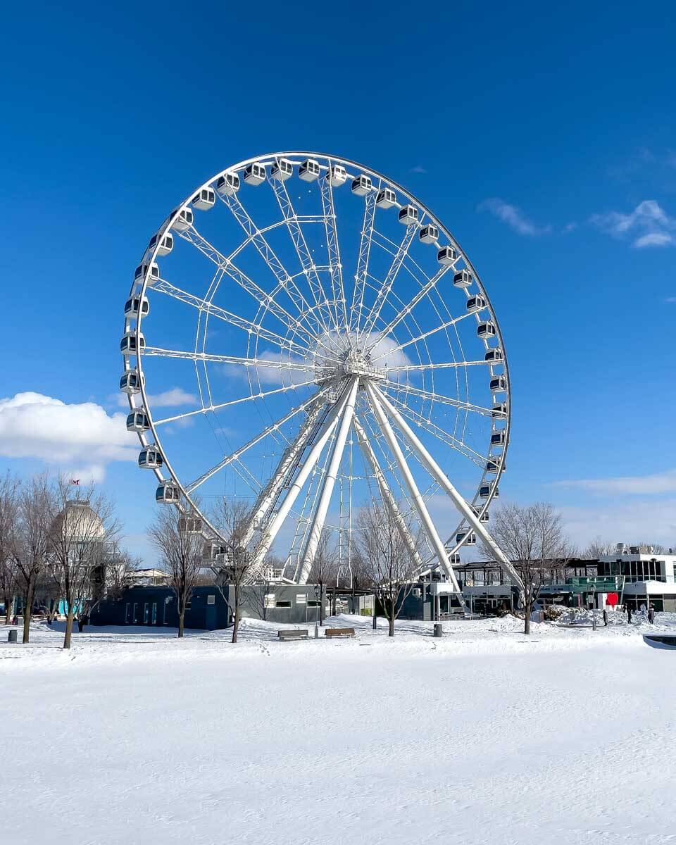 Montreal Ferris wheel in the Old port Montreal Quebec