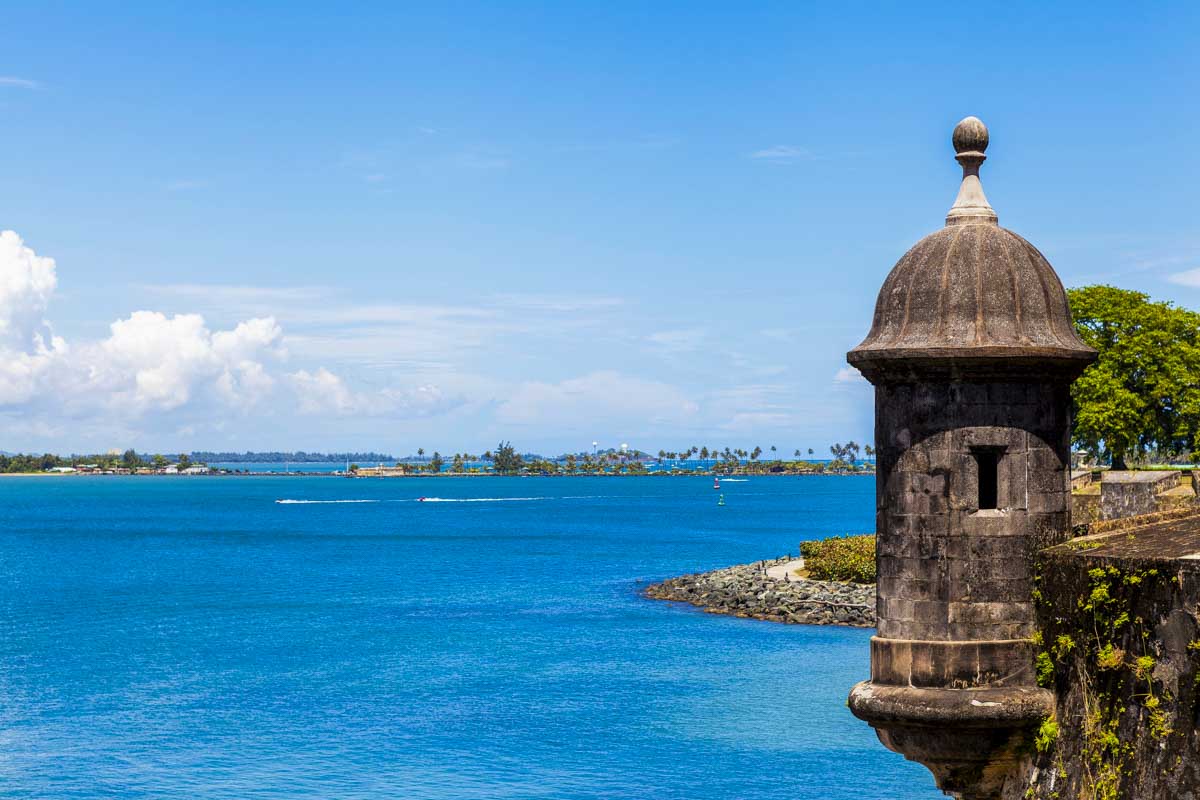View of San Juan from the Morro Castle in Old Town San Juan Puerto Rico