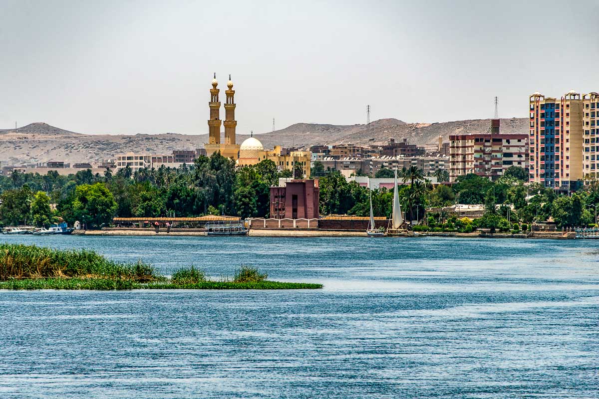 Aswan city Egypt and the Nile River