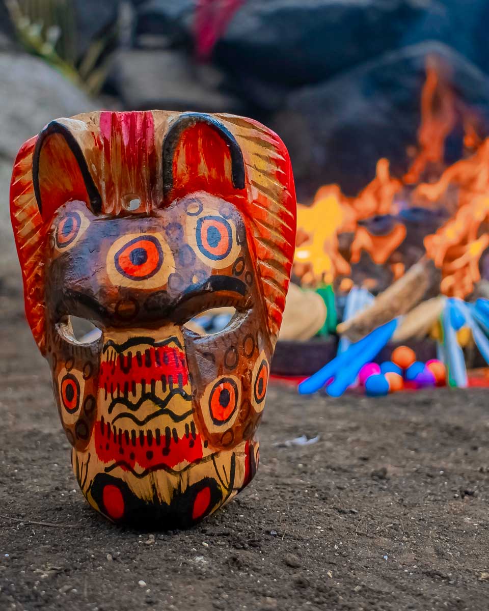 Sacred Mayan cave ceremony seen on a tour from Panajachel Lake Atitlan Guatemala