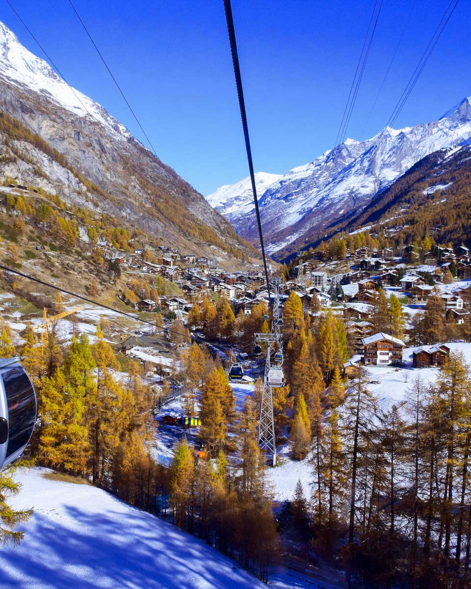 The Matterhorn Express Gondola in Zermatt Switzerland
