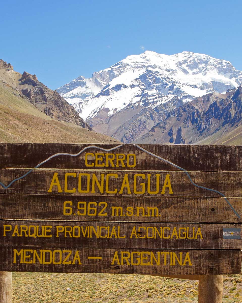 A sign for Aconcagua seen on a tour from Mendoza Argentina (1)
