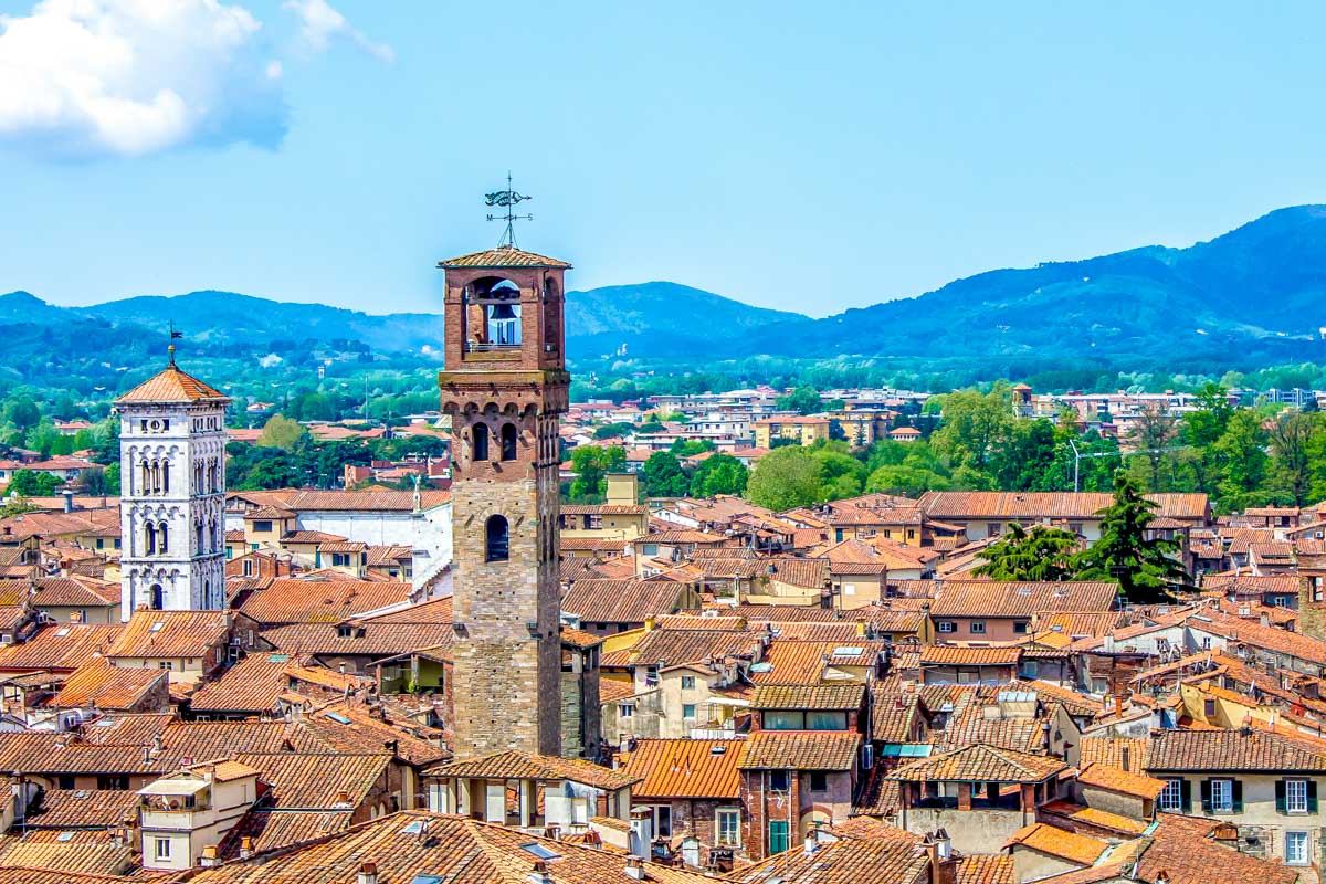 The cityscape of Lucca Italy