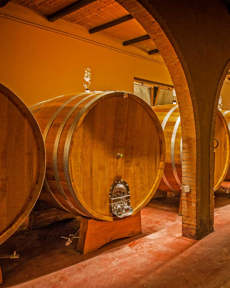 Wine barrels in Chianti Tuscany Italy