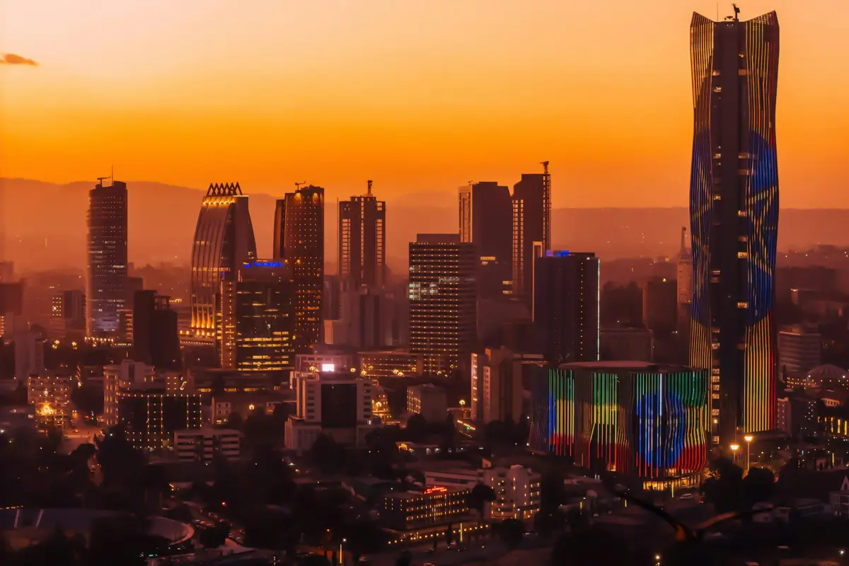 Addis Ababa Skyline at Sunset
