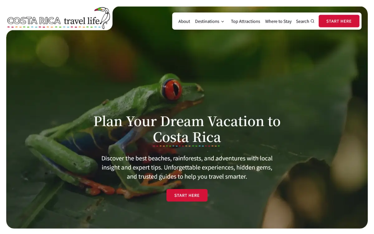 Cost Rica Travel Life Website